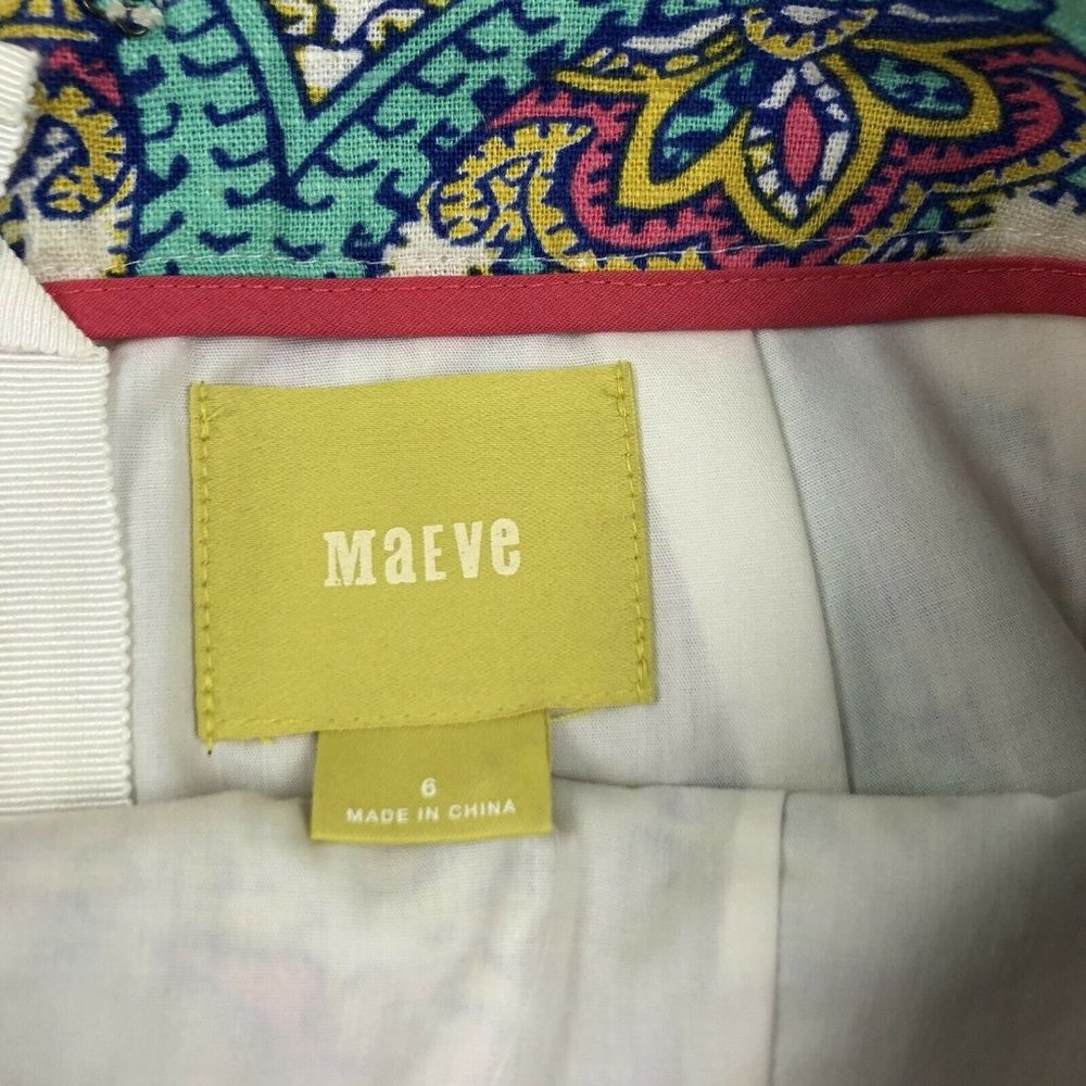 Maeve Anthropologie Linen Blend Motif Skirt - Picture 2 of 7